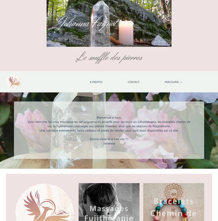 Le Souffle des Pierres Screenshot de la première page du site web Le Souffle des Pierres